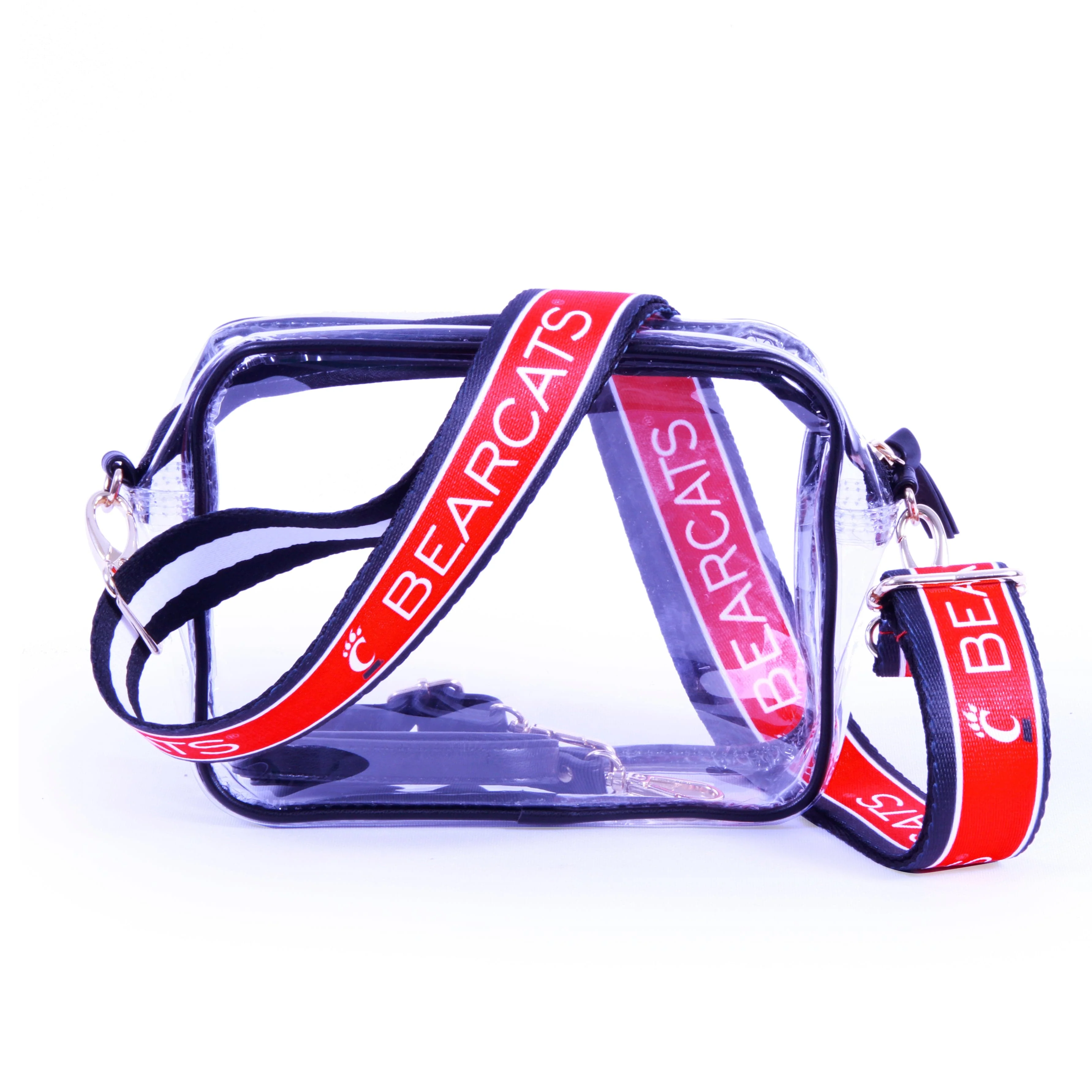 Bridget Clear Purse with Patterned Shoulder Straps - Cincinnati Bearcats