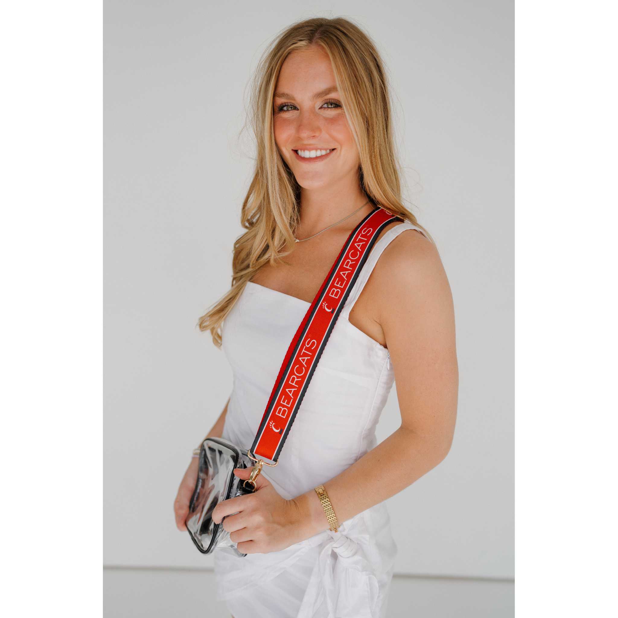 Bridget Clear Purse with Patterned Shoulder Straps - Cincinnati Bearcats - Image 5