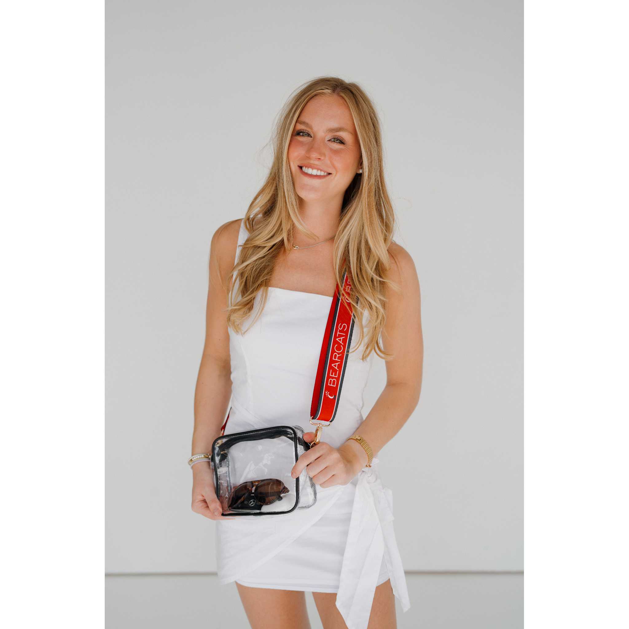 Bridget Clear Purse with Patterned Shoulder Straps - Cincinnati Bearcats - Image 6