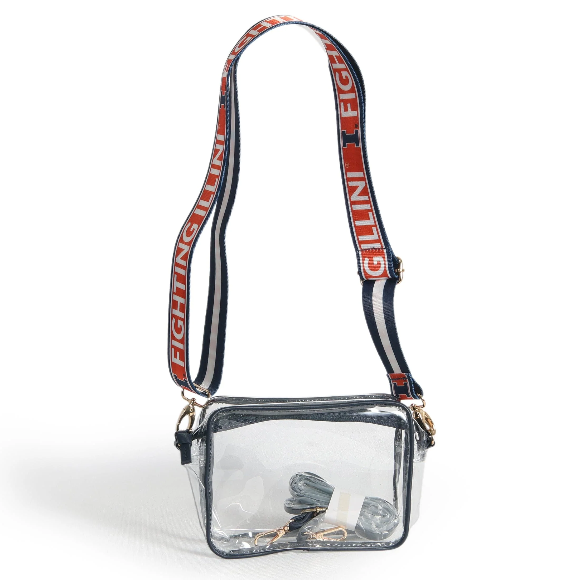 Bridget Clear Purse with Patterned Shoulder Straps - Illinois - Image 2