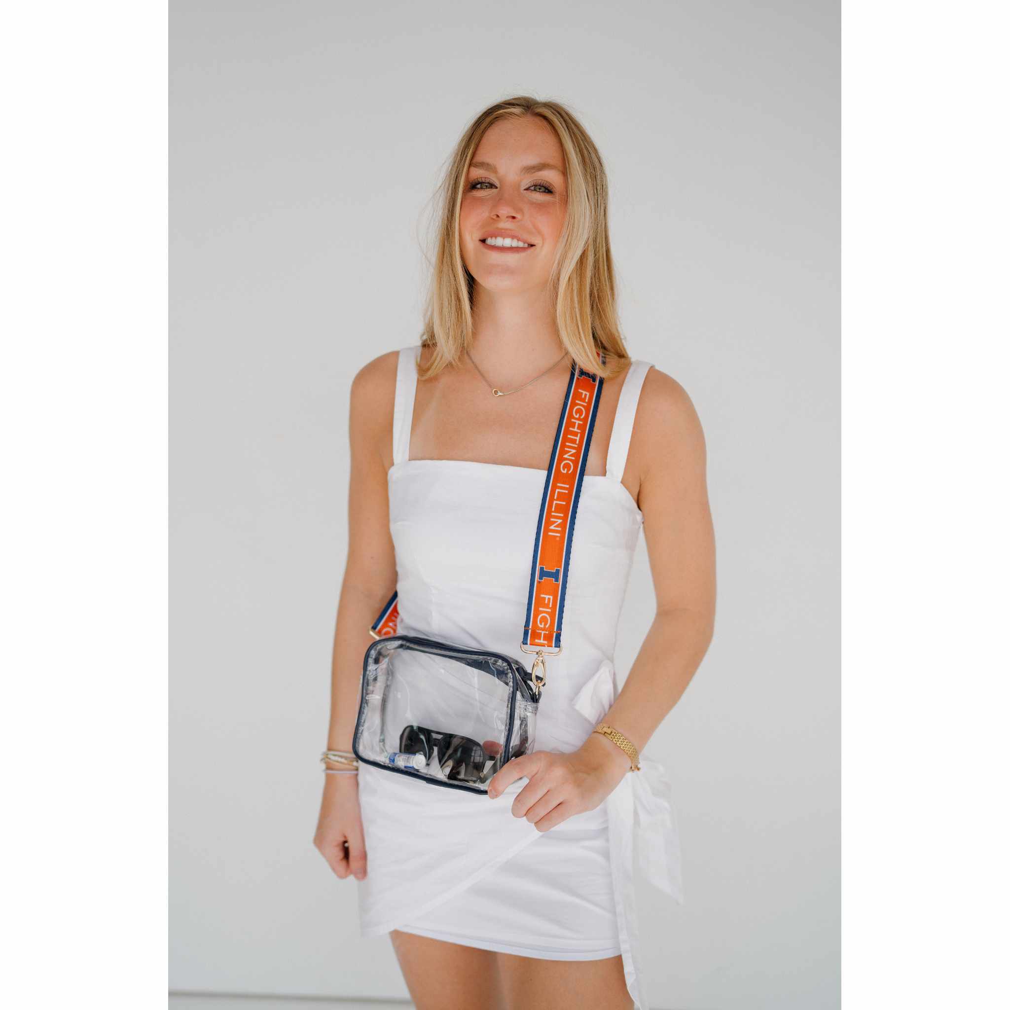Bridget Clear Purse with Patterned Shoulder Straps - Illinois - Image 7