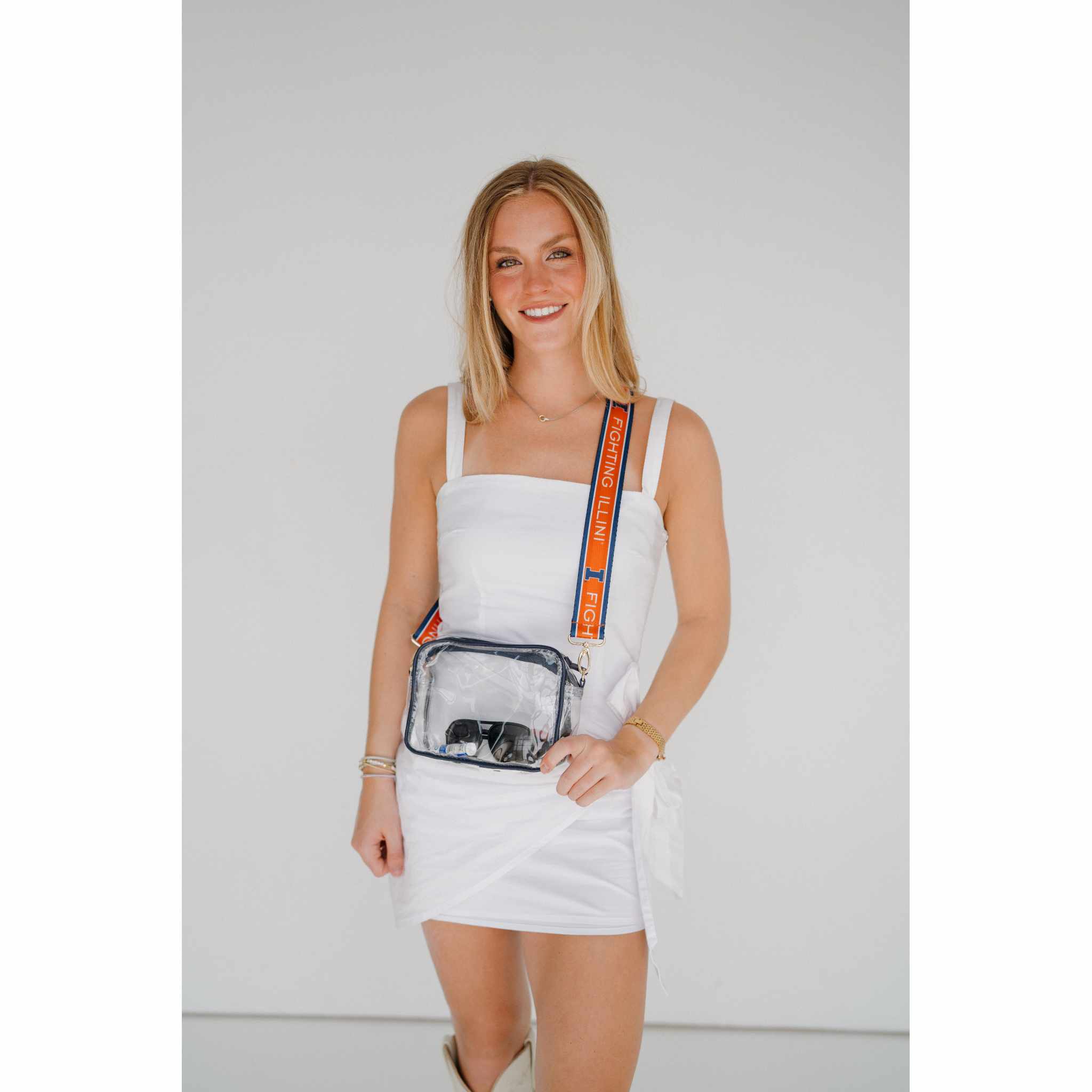 Bridget Clear Purse with Patterned Shoulder Straps - Illinois - Image 9