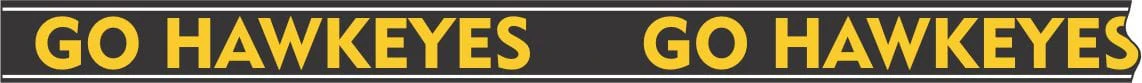 University of Iowa "Go Hawkeyes" Beaded Purse Strap in Gold and Black by Desden - Image 3
