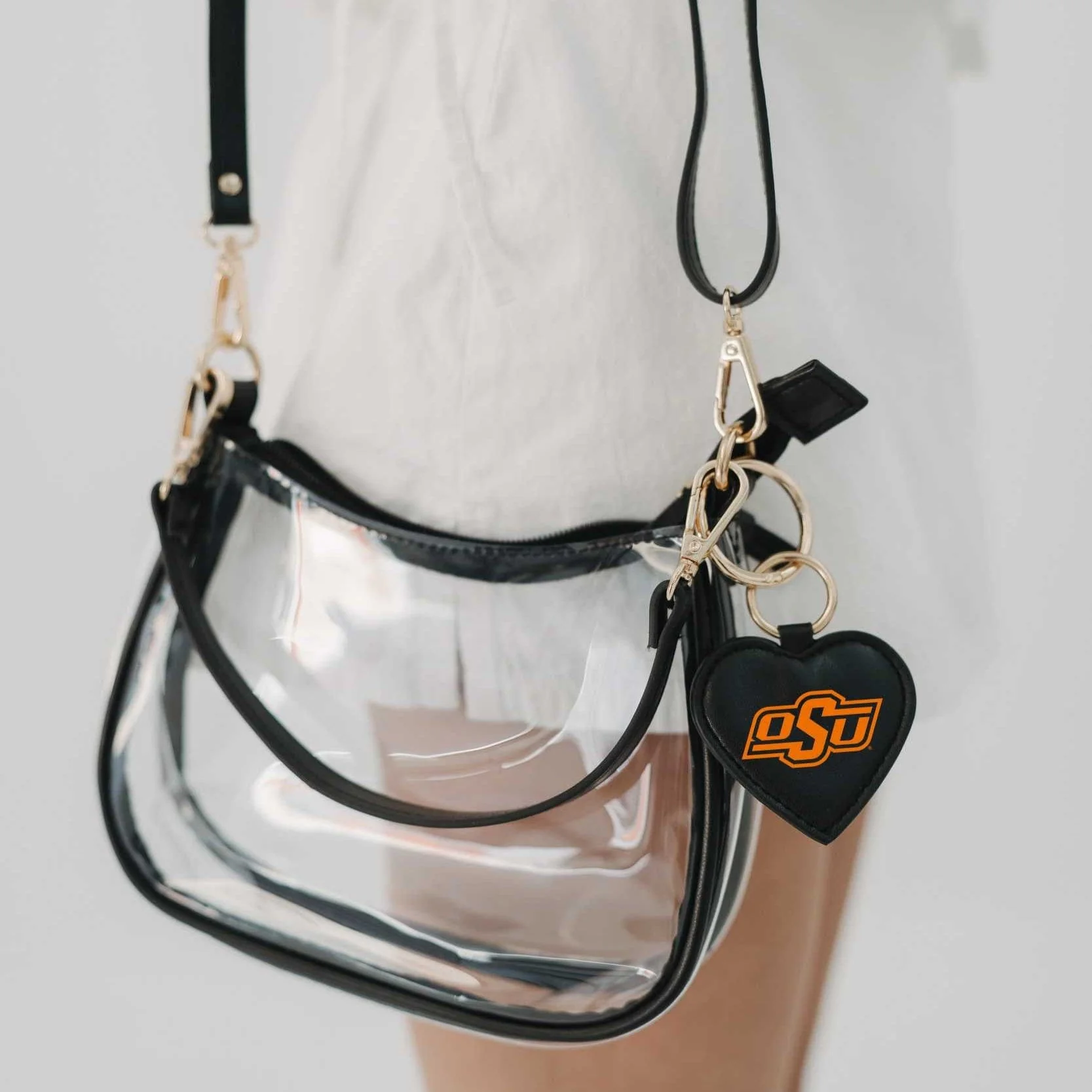 OSU Cowboys Clear Clara Purse with Heart Charm - Image 2