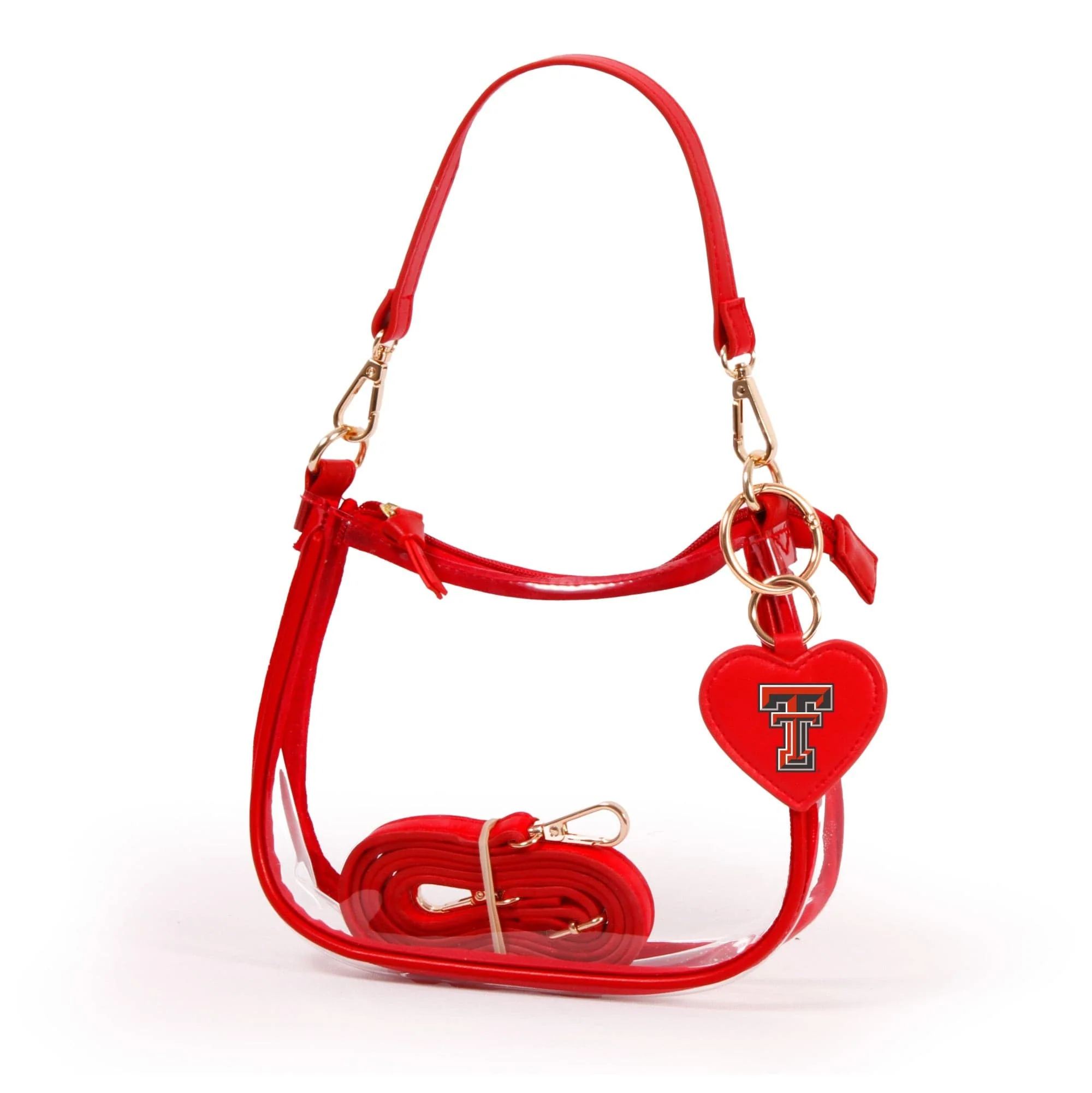 Texas Tech Red Raiders Clear Clara Purse with Heart Charm