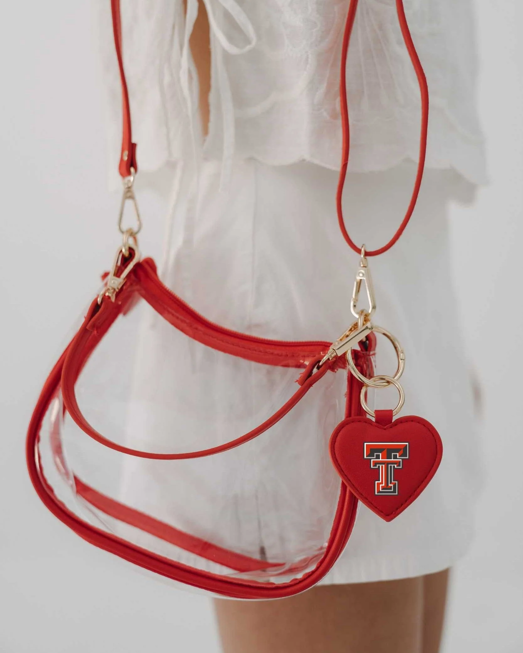 Texas Tech Red Raiders Clear Clara Purse with Heart Charm - Image 2