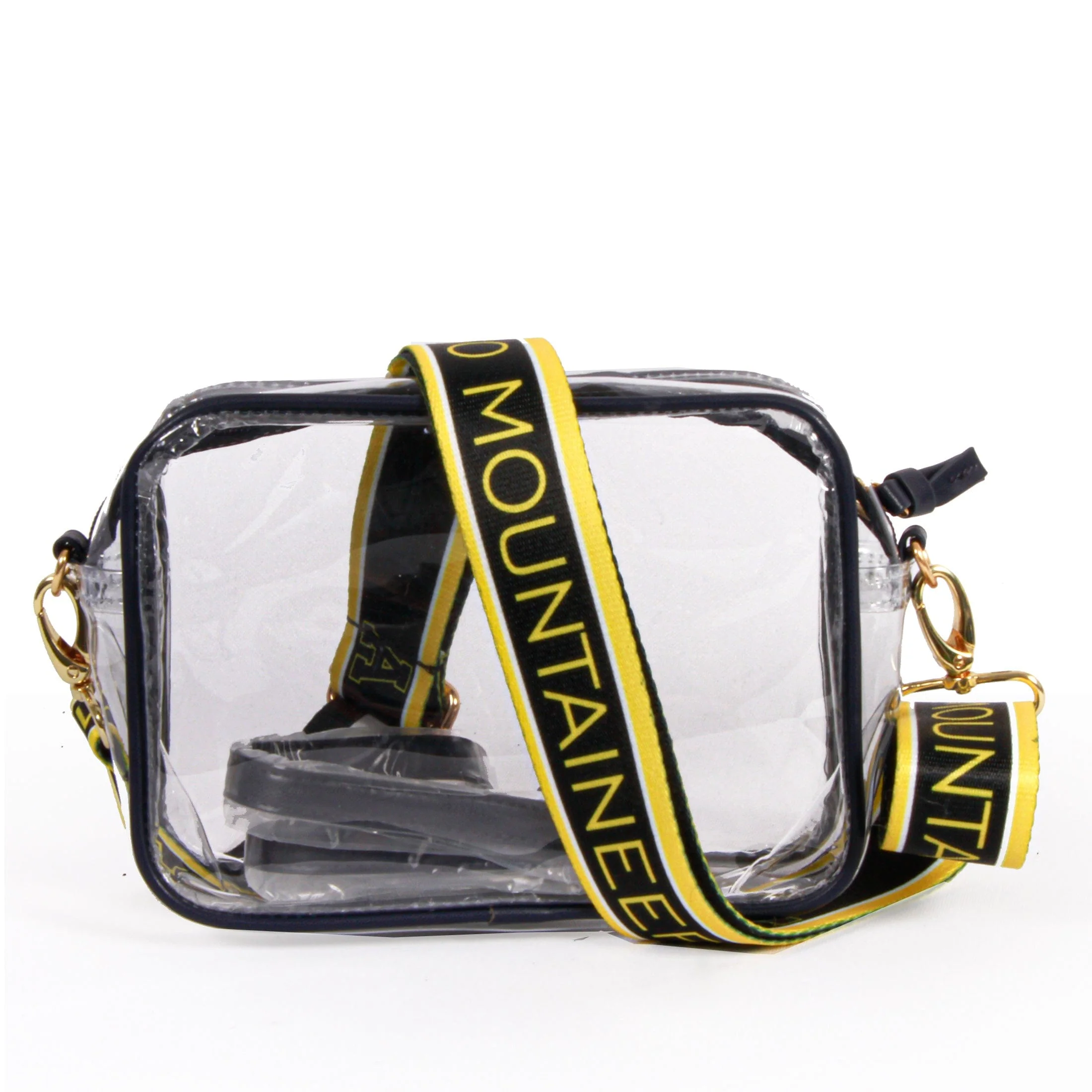 Bridget Clear Purse with Patterned Shoulder Straps - Appalachian State