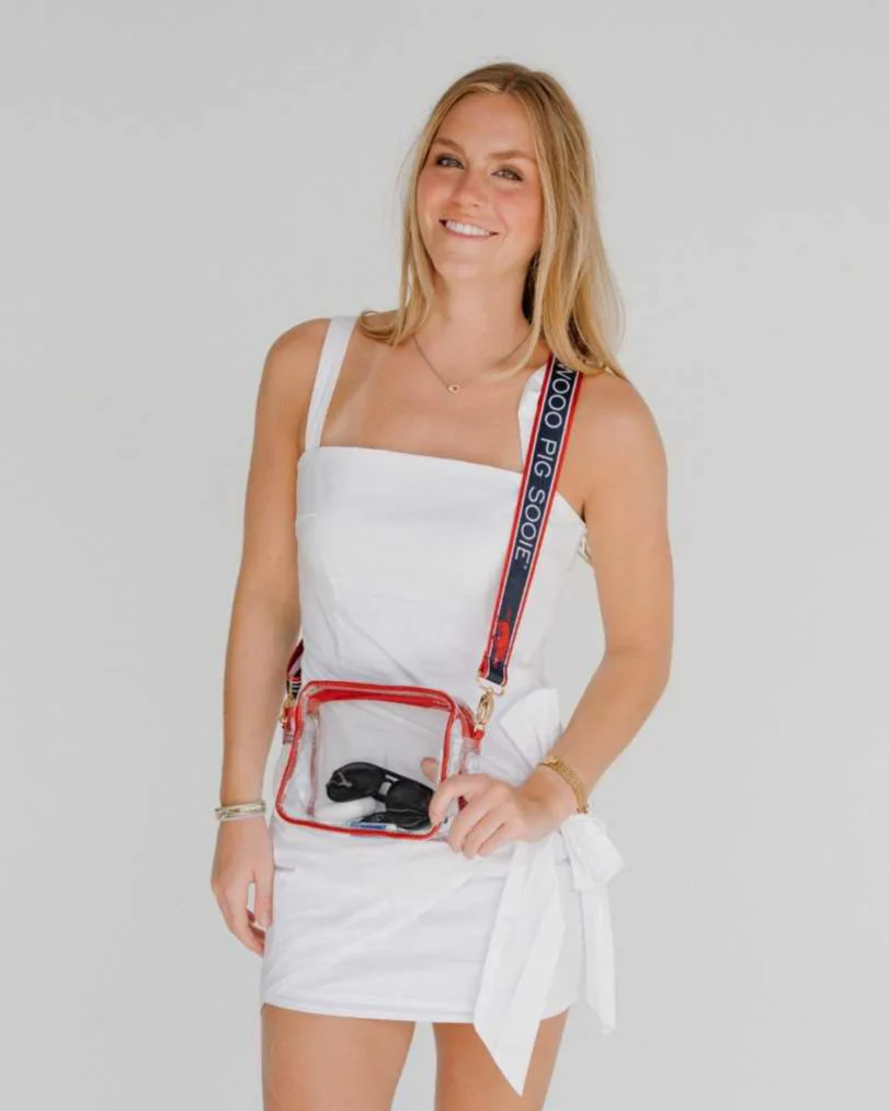 Bridget Clear Purse with Patterned Shoulder Straps - Arkansas Razorbacks - Image 6