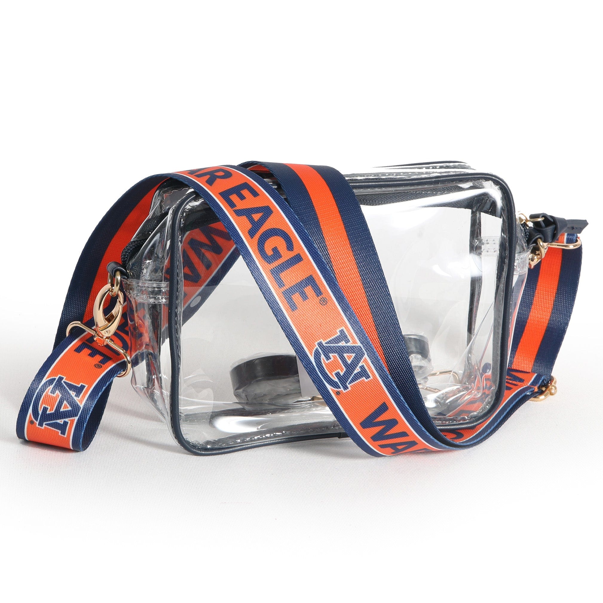 Bridget Clear Purse with Patterned Shoulder Straps - Auburn Tigers