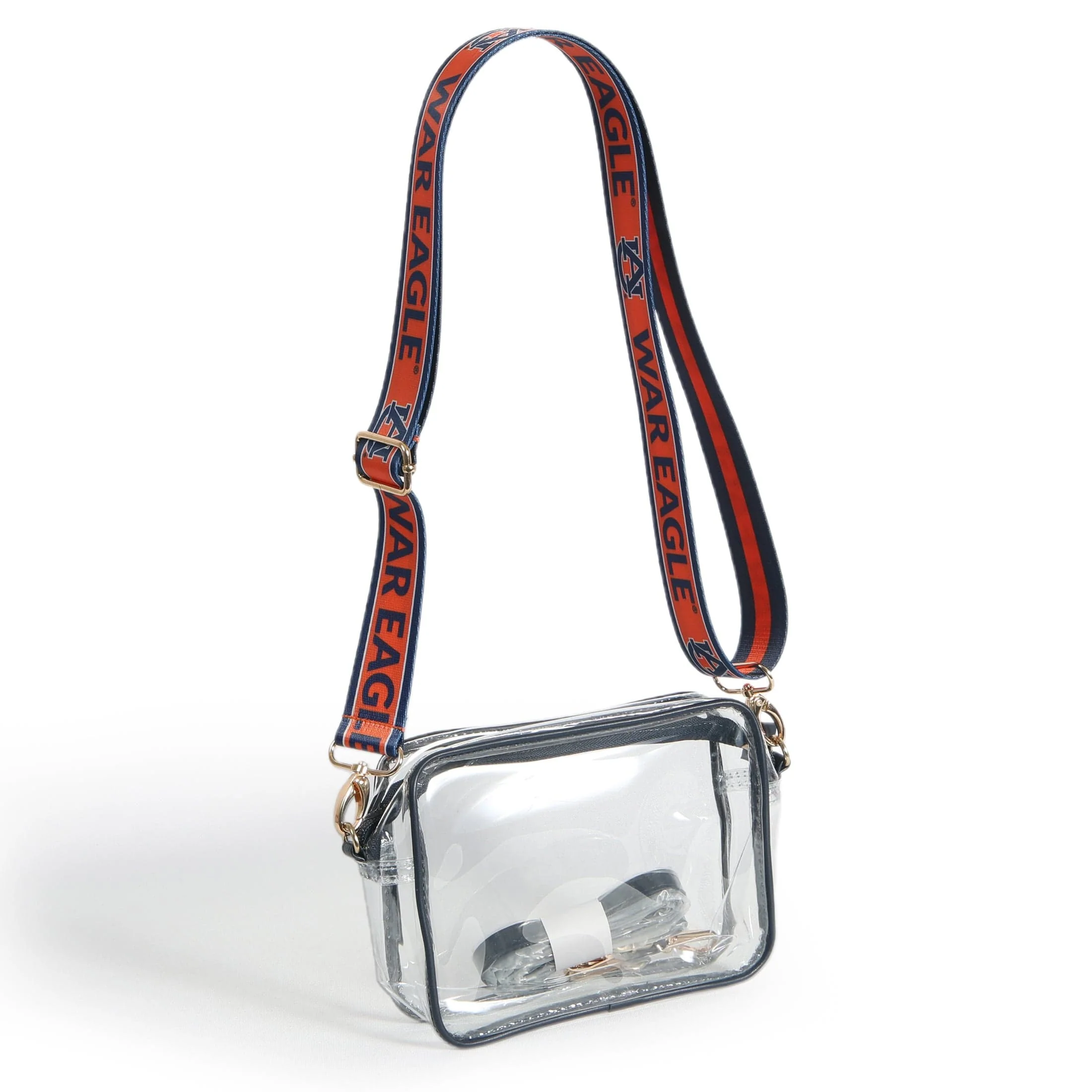 Bridget Clear Purse with Patterned Shoulder Straps - Auburn Tigers - Image 2