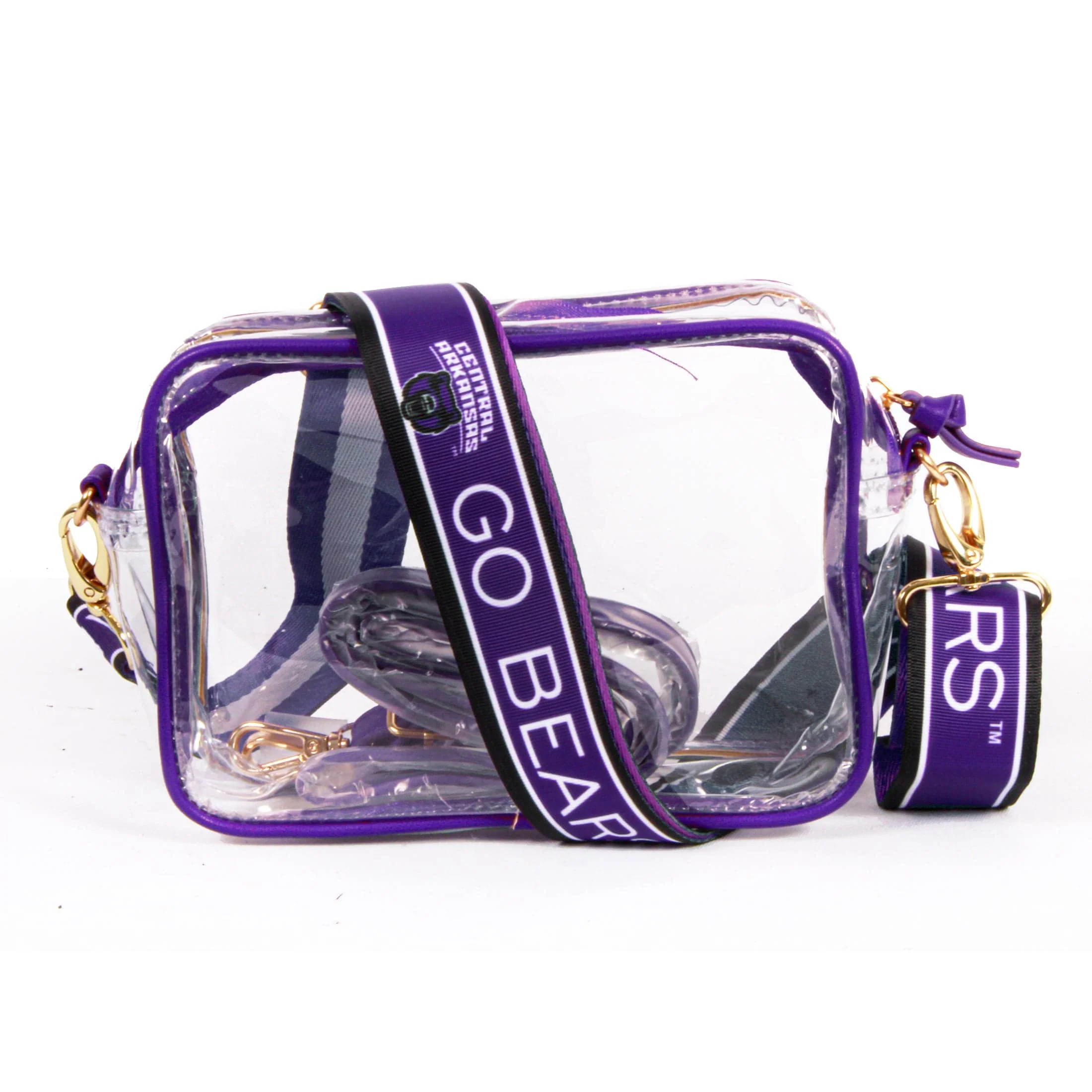 Bridget Clear Purse with Patterned Shoulder Straps - Central Arkansas
