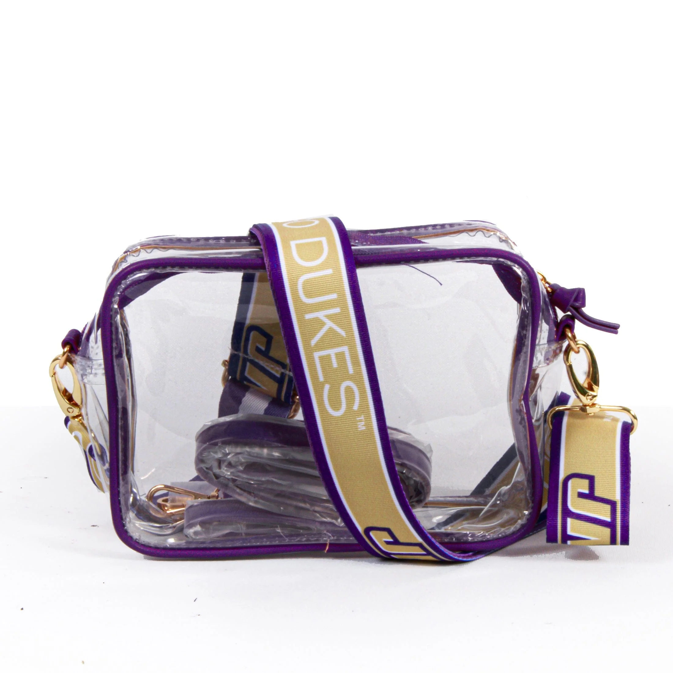 Bridget Clear Purse with Patterned Shoulder Straps - James Madison