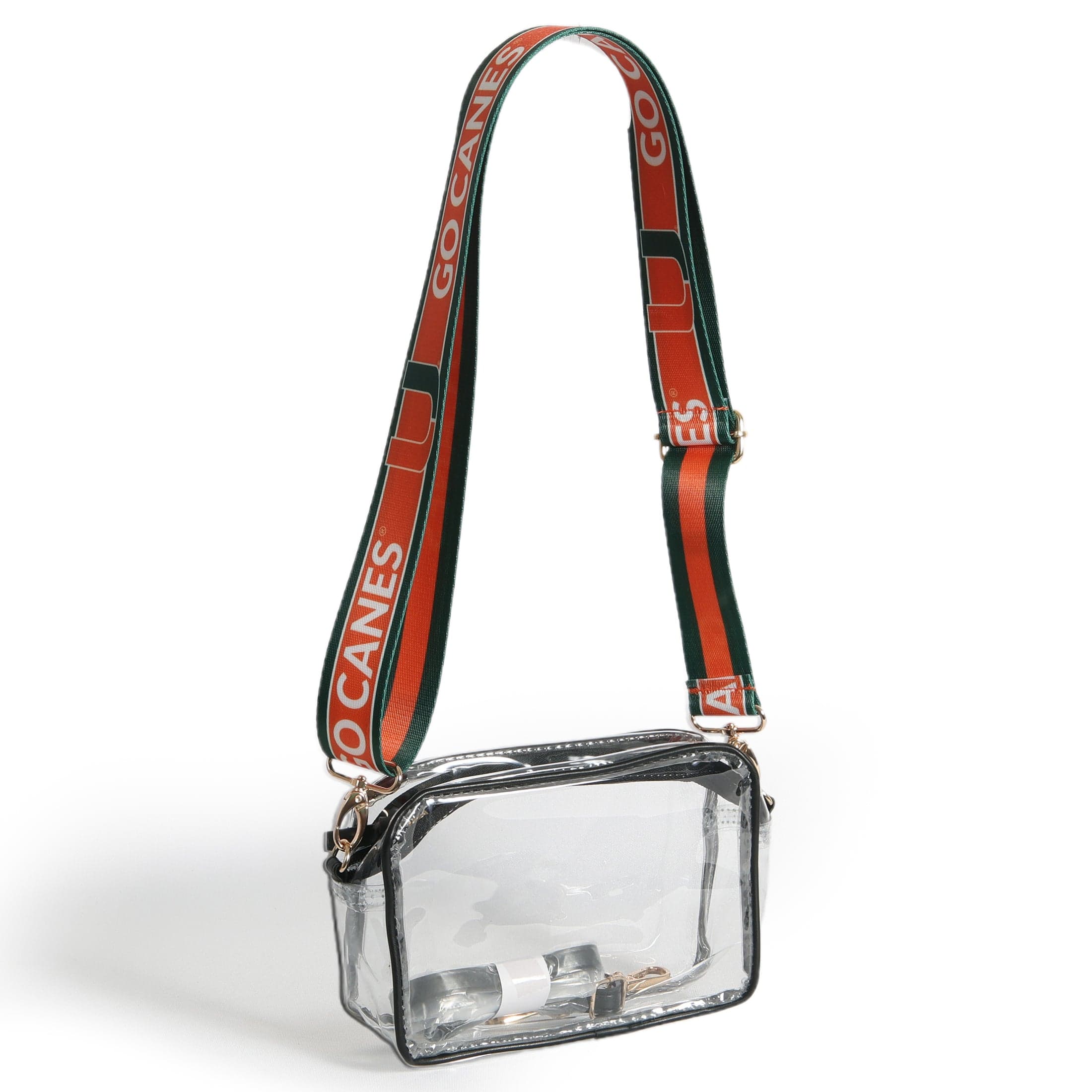 Bridget Clear Purse with Patterned Shoulder Straps - Miami - Image 2