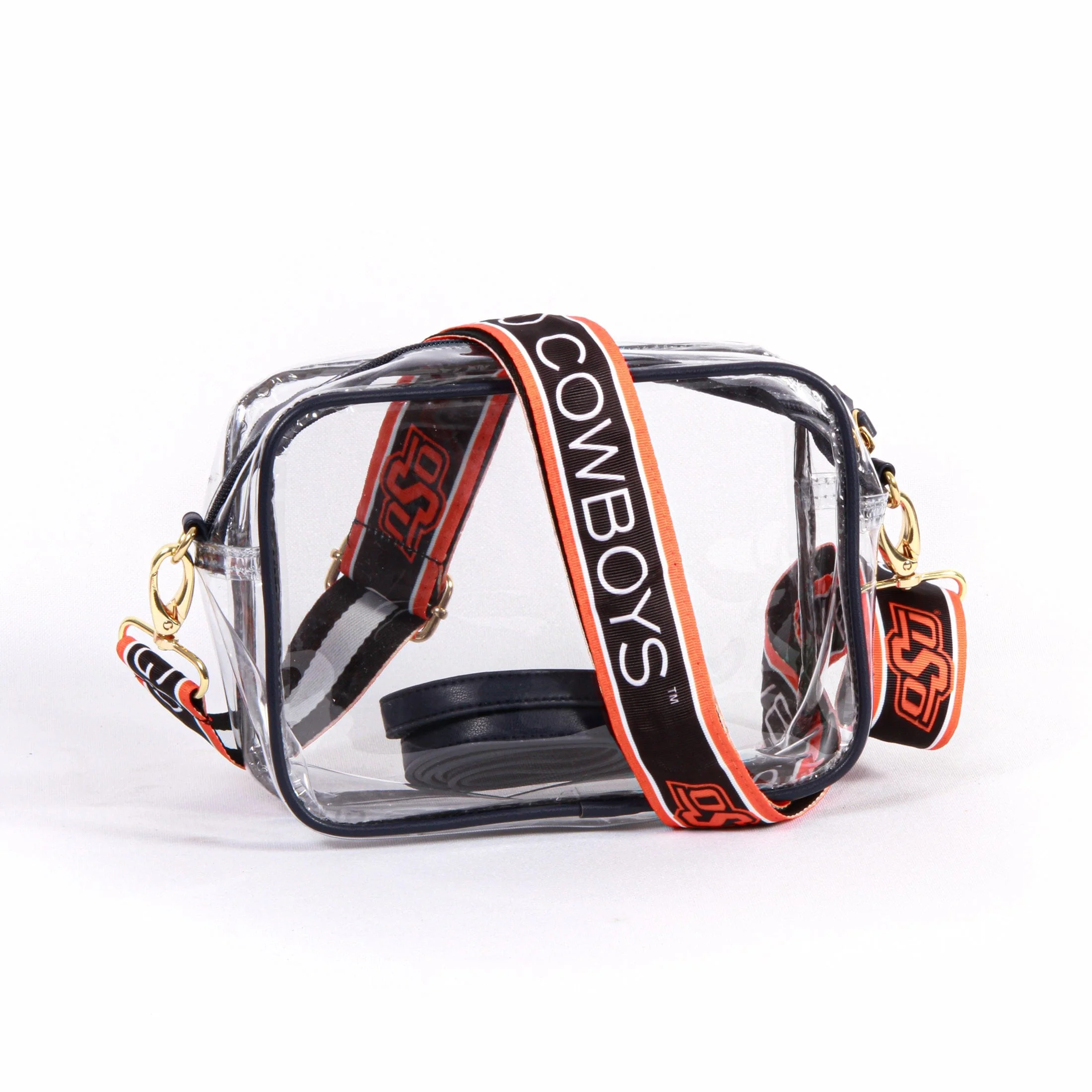 Bridget Clear Purse with Patterned Shoulder Straps - Oklahoma State