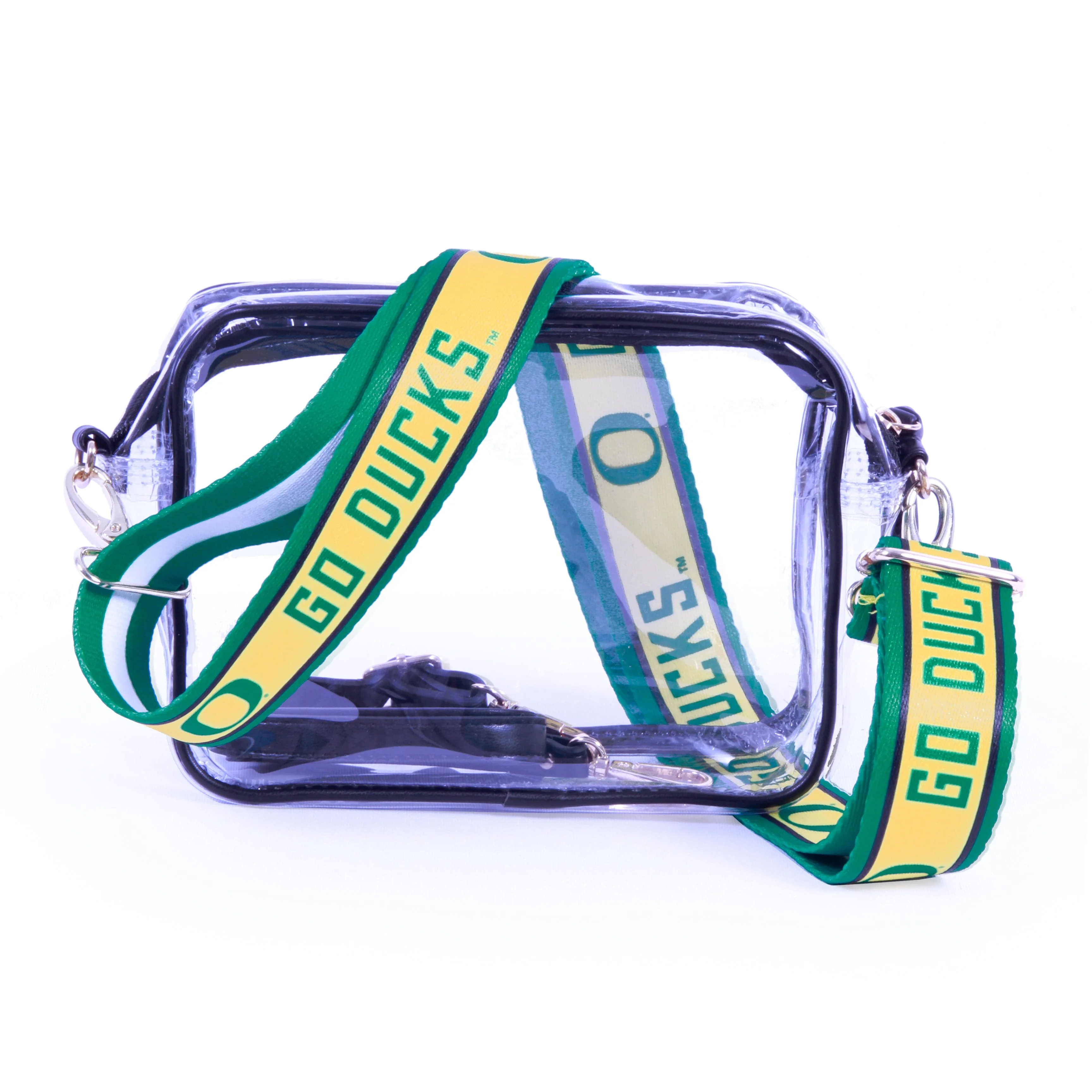 Bridget Clear Purse with Patterned Shoulder Straps - Oregon Ducks