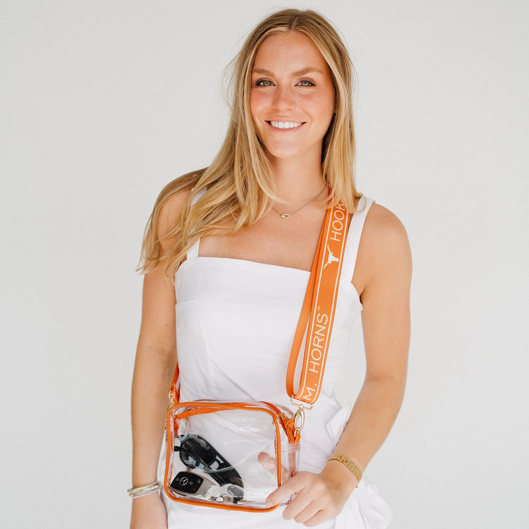 Bridget Clear Purse with Patterned Shoulder Straps - Texas - Image 6