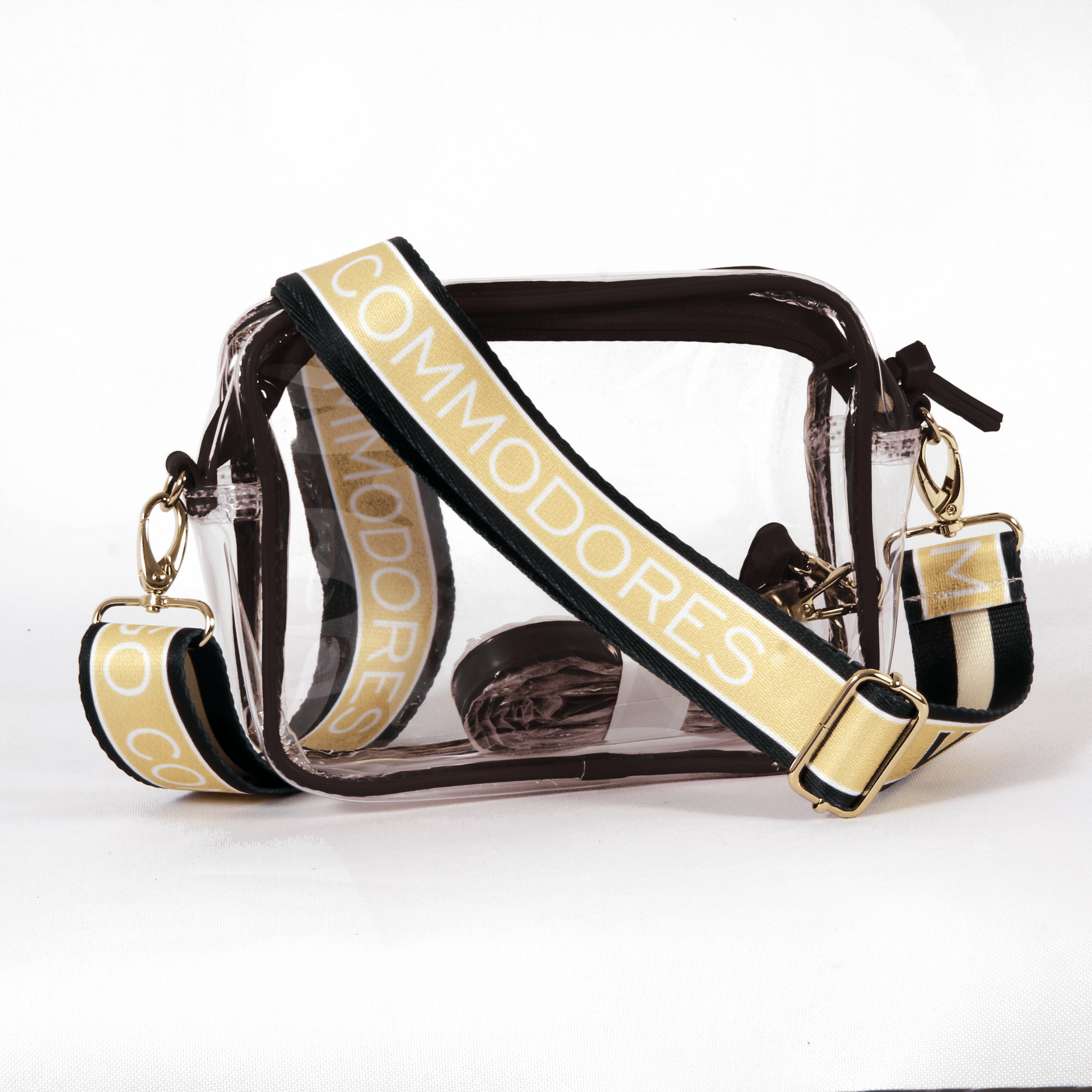 Bridget Clear Purse with Patterned Shoulder Straps - Vanderbilt University