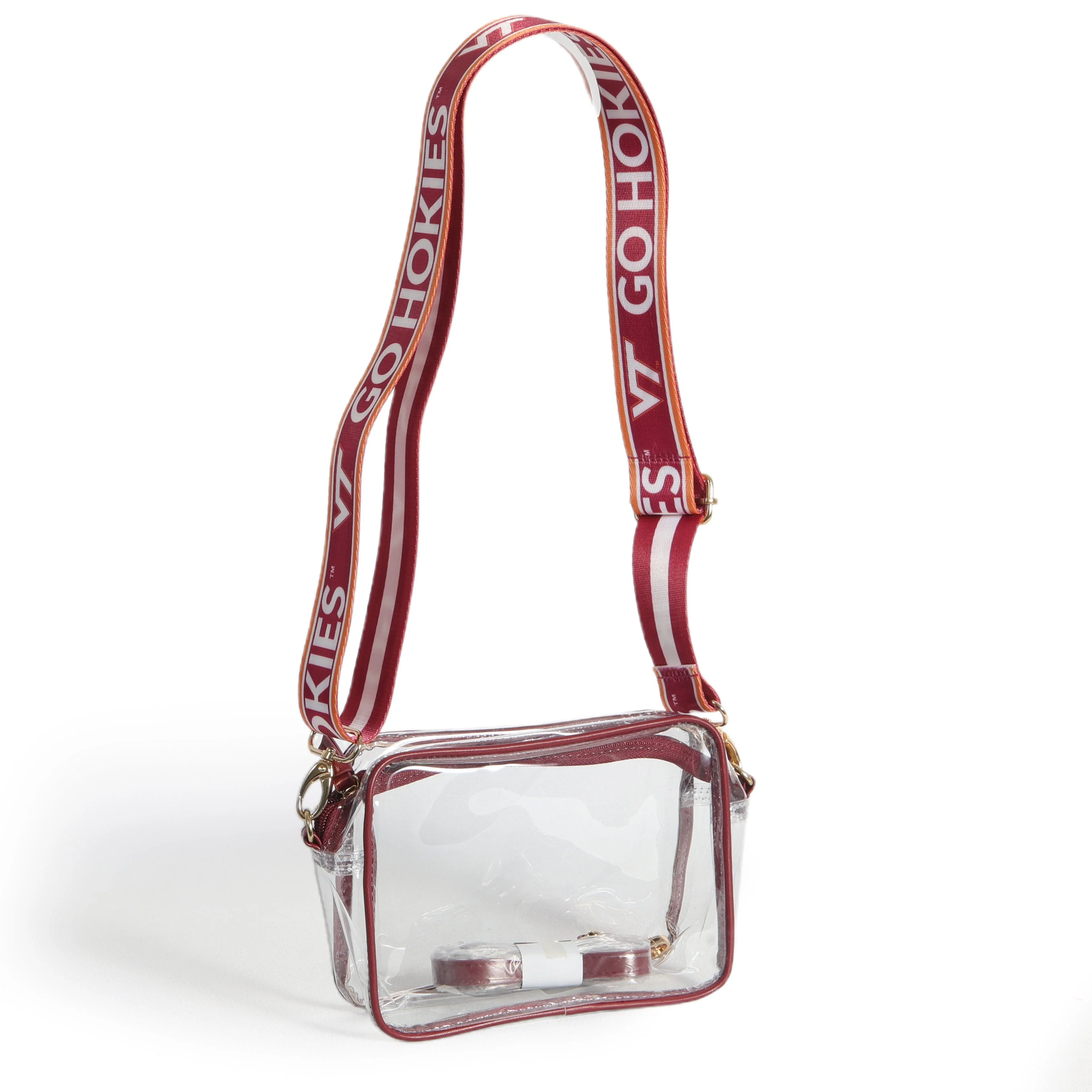 Bridget Clear Purse with Patterned Shoulder Straps - Virginia Tech - Image 2