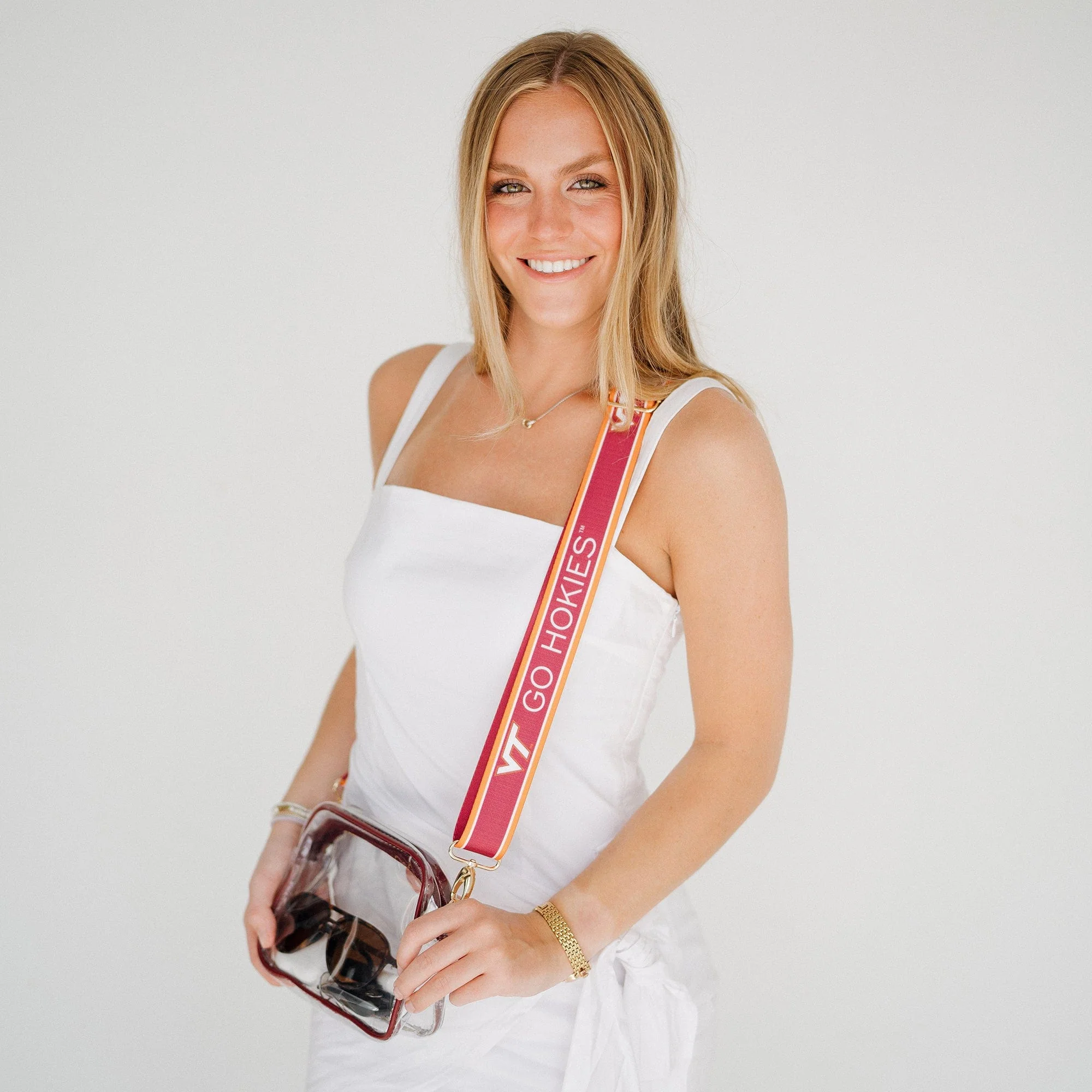 Bridget Clear Purse with Patterned Shoulder Straps - Virginia Tech - Image 6
