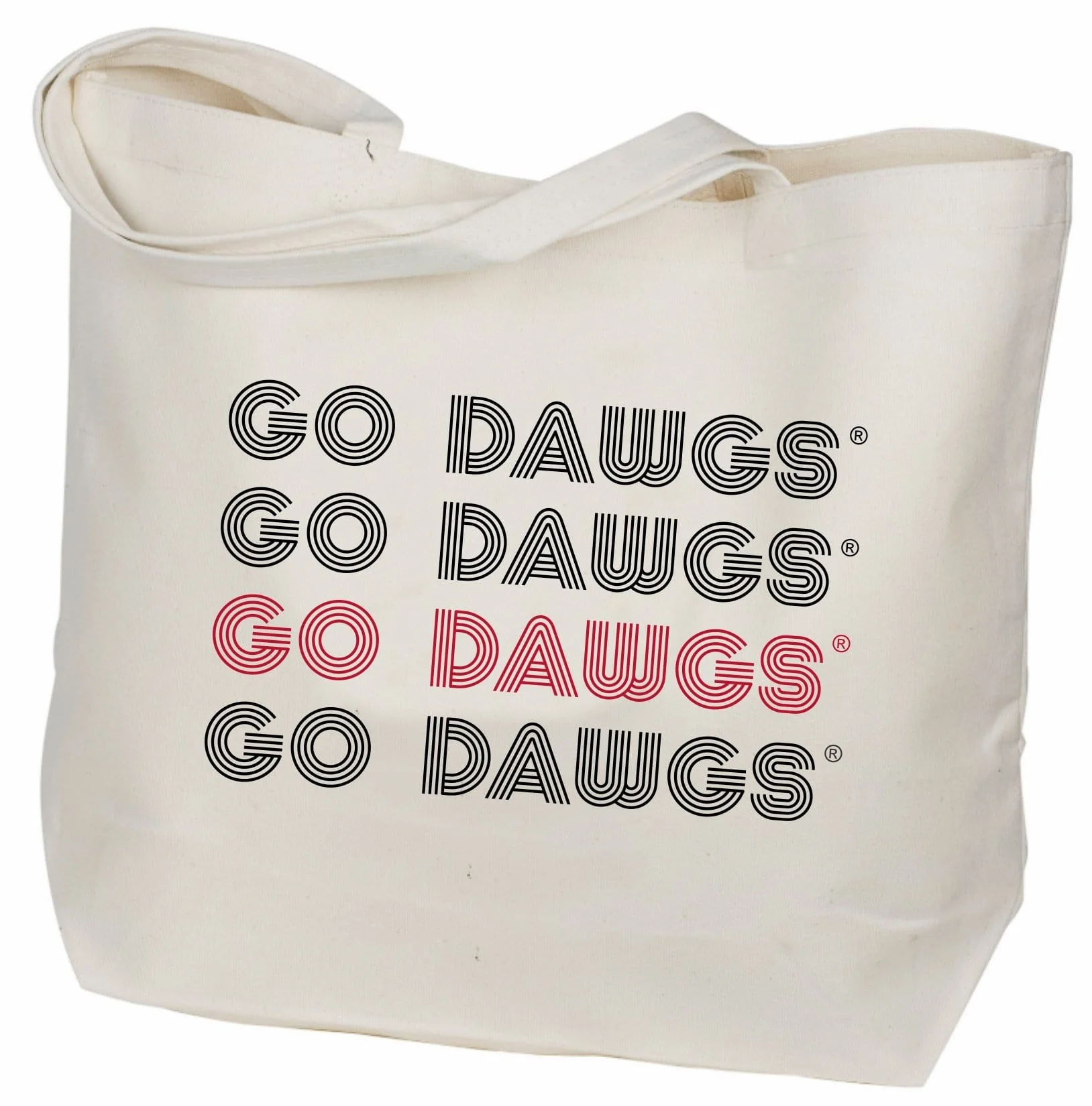 Georgia Go Dawgs Canvas Tote Bag - USA Made Cotton Canvas Tote by Desden