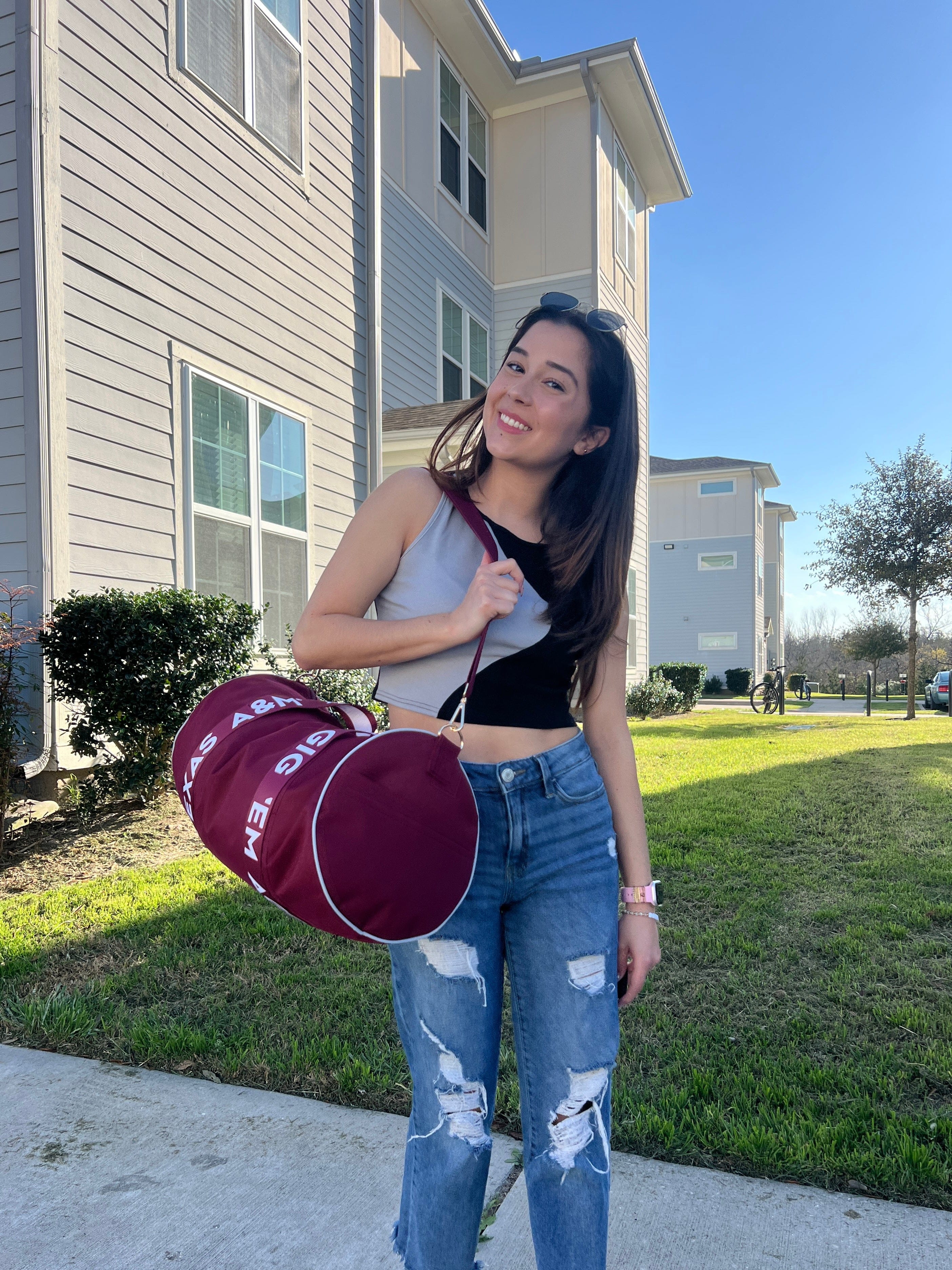 Texas A&M Round Duffel by Desden - Image 2