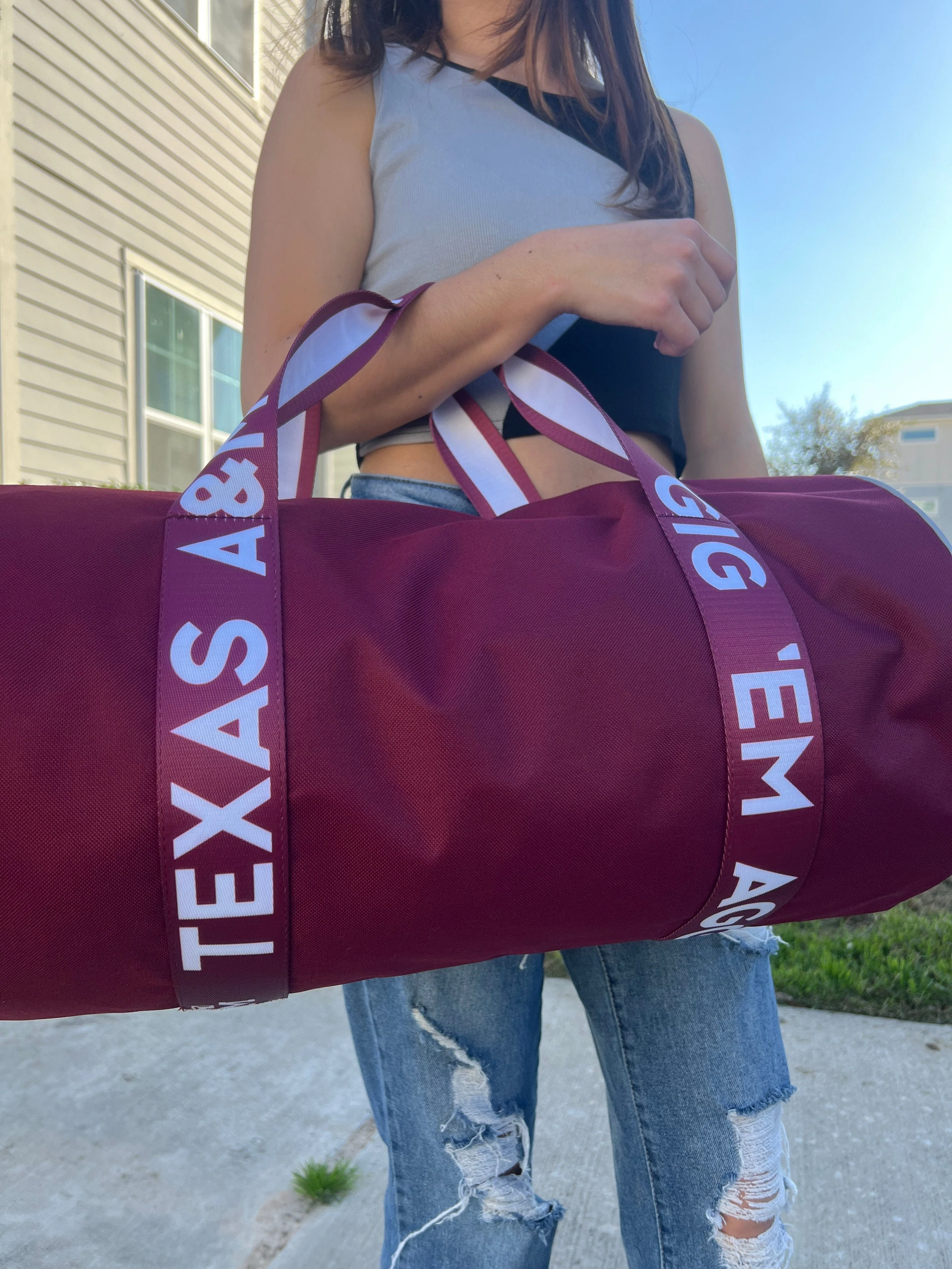 Texas A&M Round Duffel by Desden - Image 3