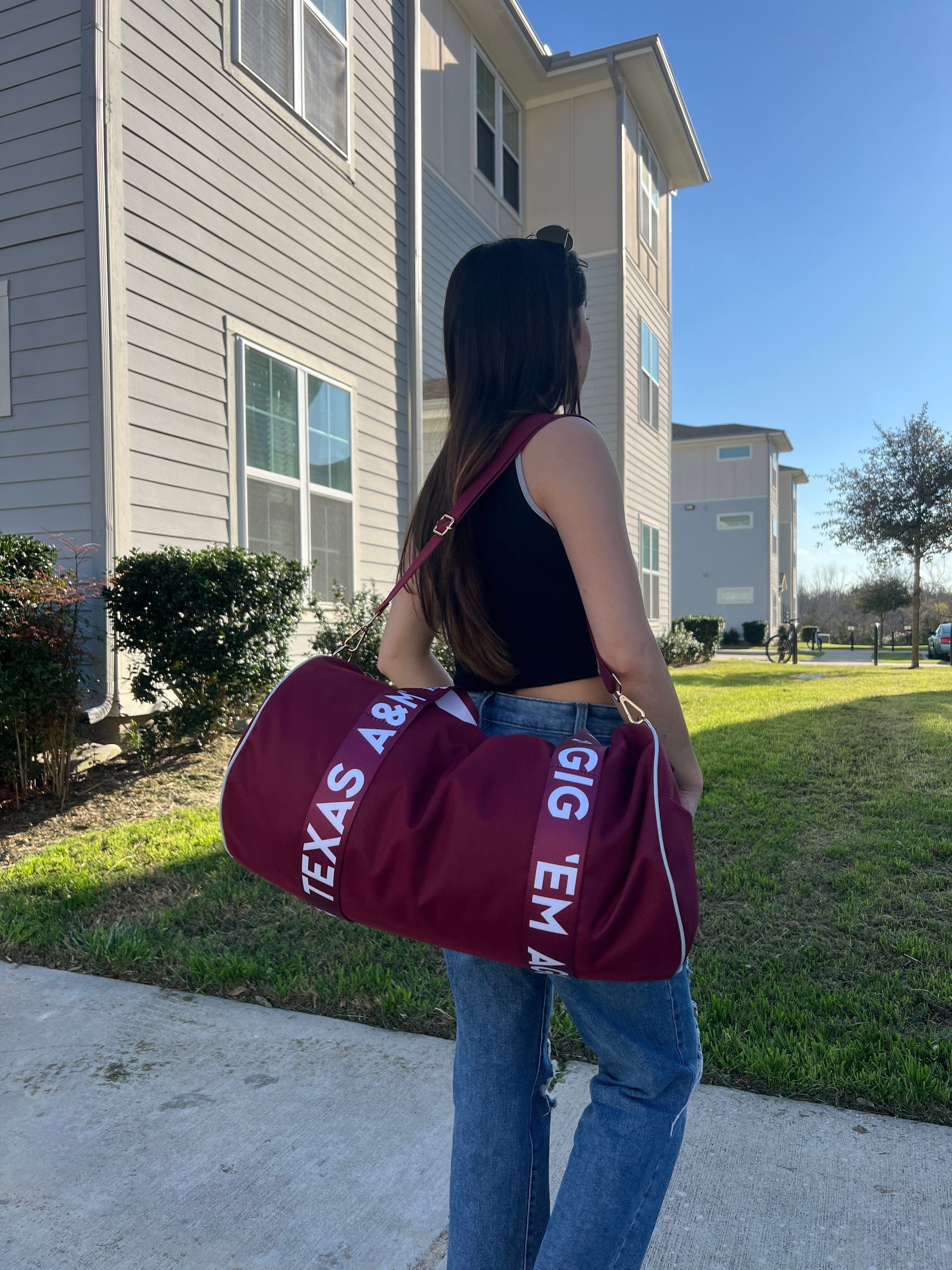 Texas A&M Round Duffel by Desden - Image 4